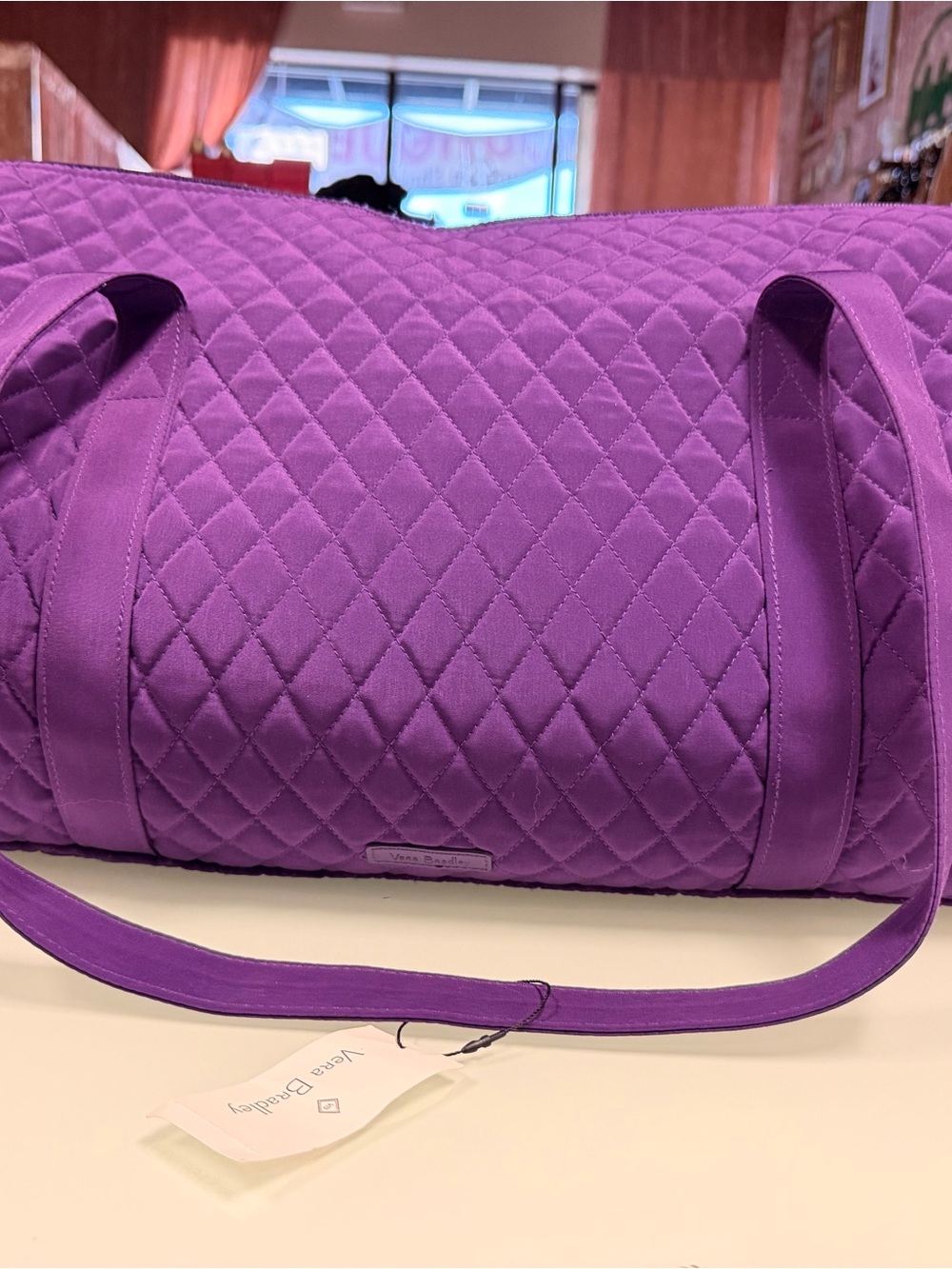 Vera Bradley Bright Purple Quilted Travel Duffle